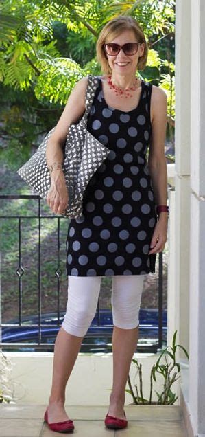 short dress with capri leggings.